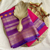 Reddish Pink Kanchi Cotton Saree- Handloom -VS1827